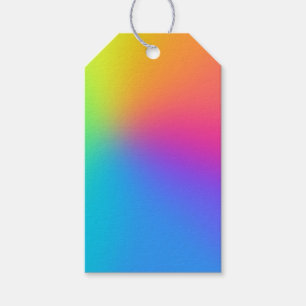 Vivid Rainbow Ombre Birthday Party Gift Tags