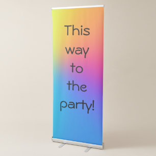 Vivid Rainbow Ombre Birthday Party Retractable Banner
