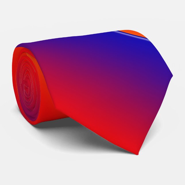 Vivid Rainbow Stripe, Red Yellow Blue Purple Tie (Rolled)