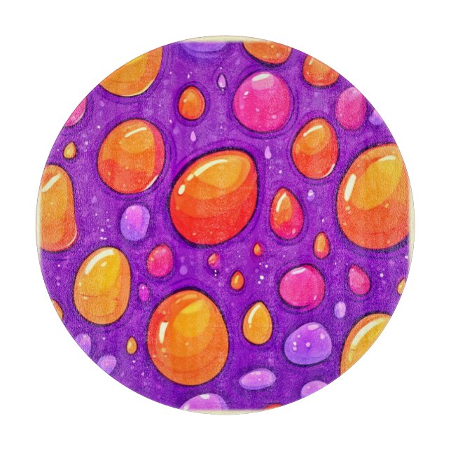 Vivid Raindrop Cartoon Art Cutting Board (Front)