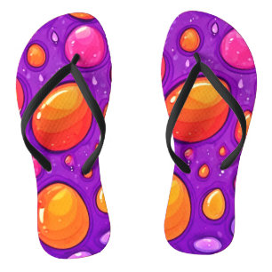 Vivid Raindrop Cartoon Art Flip Flops