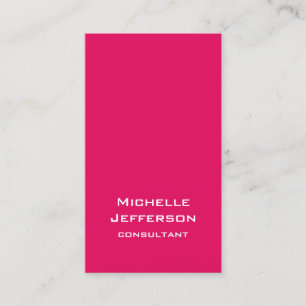 Vivid Raspberry Pinkish Red Modern Stylish Trendy Business Card