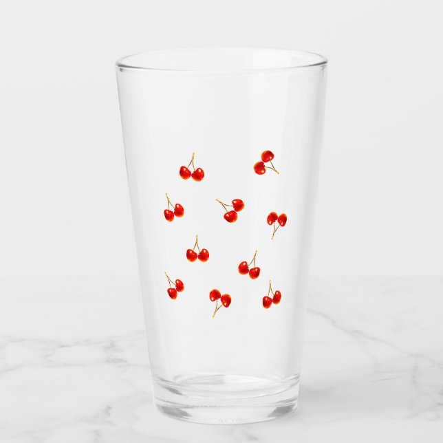 Vivid Red Cherry Glass (Front)