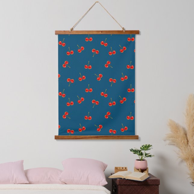 Vivid Red Cherry Hanging Tapestry (Bedroom)