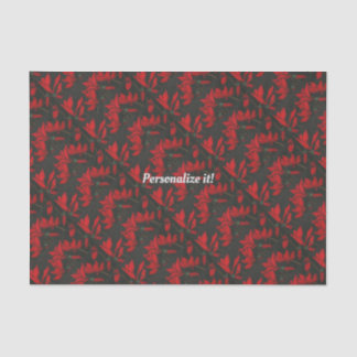 Vivid red Cyclamen on a dark black background Tissue Paper