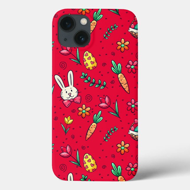 Vivid Red Easter Pattern Phone Case (Back)
