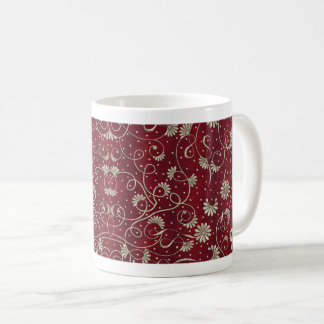 Vivid Red Floral Pattern for Bold Kitchen Decor Coffee Mug