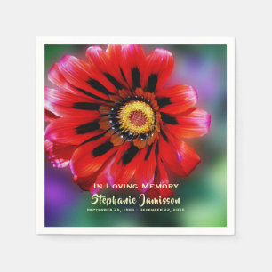 Vivid Red Flower Gazania Celebration of Life Paper Napkin
