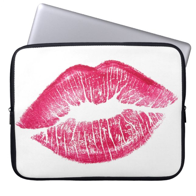 Vivid Red Lips Isolated Illustration Laptop Sleeve (Front)