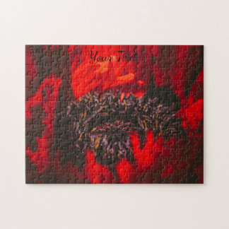 Vivid Red Poppy Stamen Jigsaw Puzzle