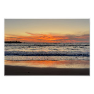 Vivid Red Sunset - Venice Beach, CA Photo Print