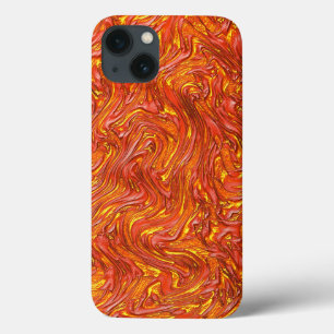 Vivid red texture with shades of yellow iPhone 13 case
