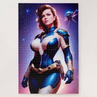 Vivid Retro 50's Female Sci Fi Space Ranger
