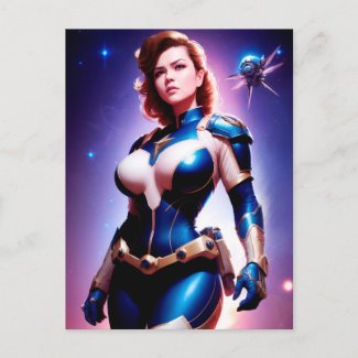 Vivid Retro 50's Female Sci Fi Space Ranger