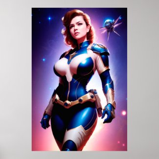 Vivid Retro 50's Female Sci Fi Space Ranger