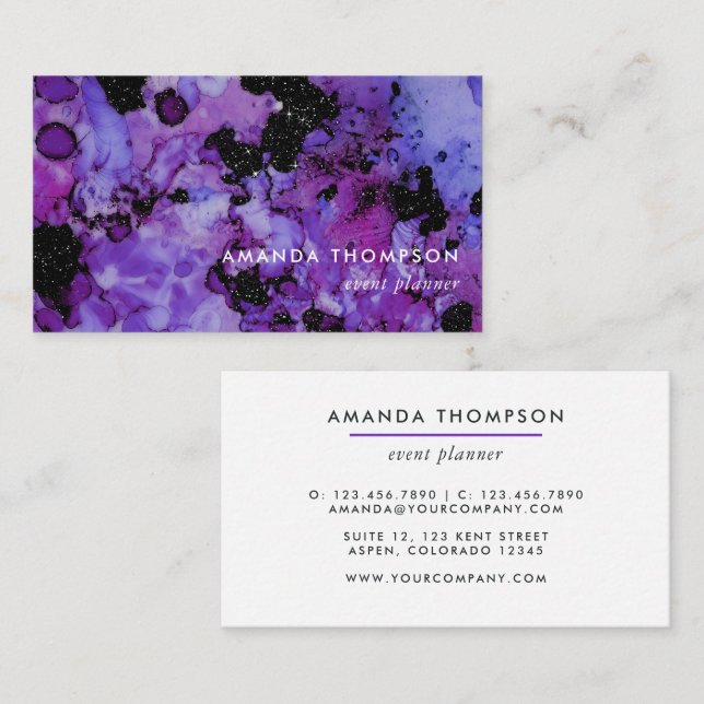 Vivid Shimmering Ink Splash Business Card (Front/Back)