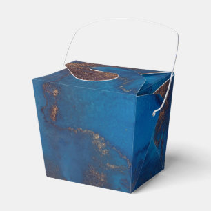 Vivid Shimmering Navy Blue and Copper Ink Splash Favour Box