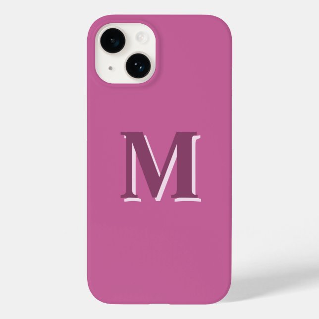 vivid solid pink monogram  Case-Mate iPhone case (Back)