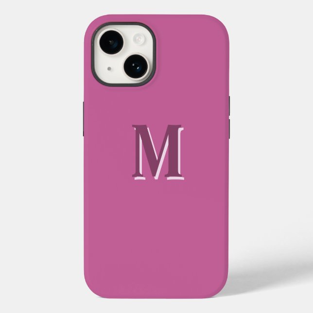 vivid solid pink monogram  Case-Mate iPhone case (Back)