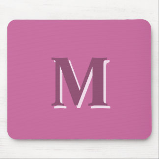 vivid solid pink monogram mouse mat