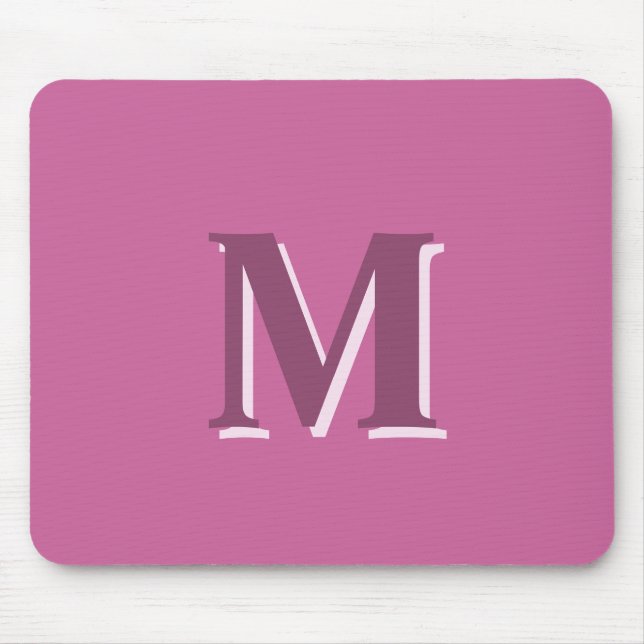 vivid solid pink monogram  mouse mat (Front)