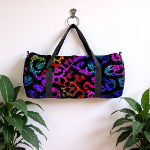Vivid Speckled Leopard Print  Duffle Bag