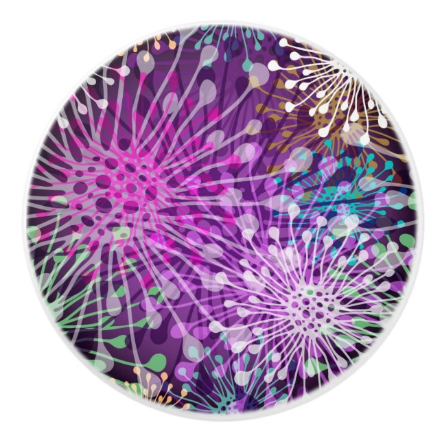 Vivid Spotty Pattern Ceramic Knob (Front)