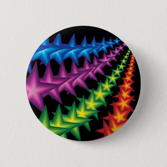 vivid star stripes 6 cm round badge (Front)