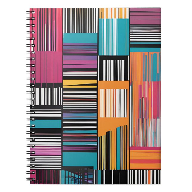 Vivid Stripes: Modern Abstract Notebook (Front)