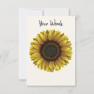 Vivid Sunflower Botanical Art Design Thank You Card