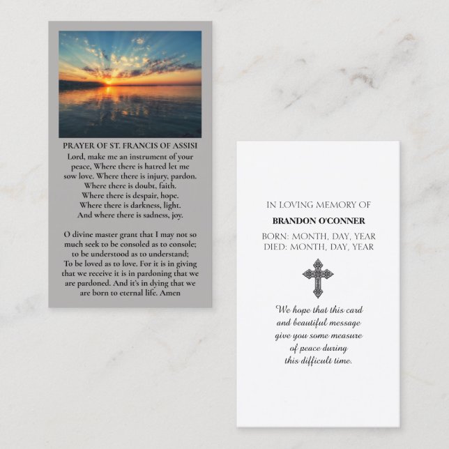 Vivid Sunset Purple Oange Yellow Blue Sympathy  Business Card (Front/Back)