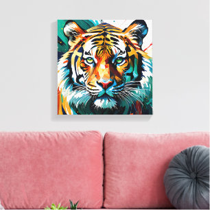 Vivid Tiger: Abstract Power Canvas Print