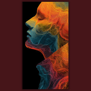 Vivid Topography Abstract Portrait Canvas Print
