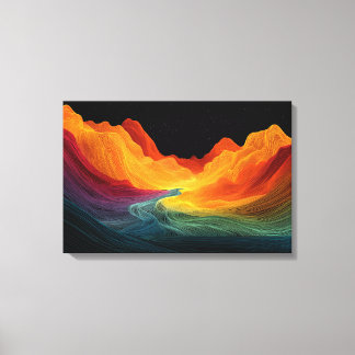 Vivid Topography | Surreal Landscape (24" x 16") Canvas Print