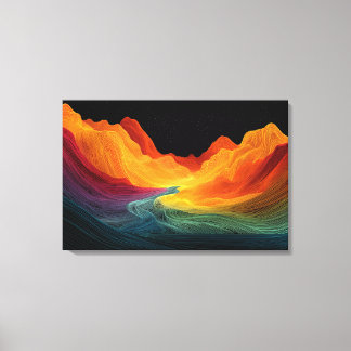 Vivid Topography | Surreal Landscape (30" x 20") Canvas Print