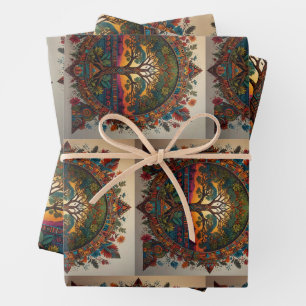 Vivid Tree of Life – Mystical Fusion Wrapping Paper Sheet