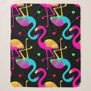 Vivid tropical, exotic hawaiian seamless pattern w sherpa blanket