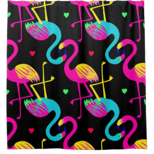 Vivid tropical, exotic hawaiian seamless pattern w shower curtain