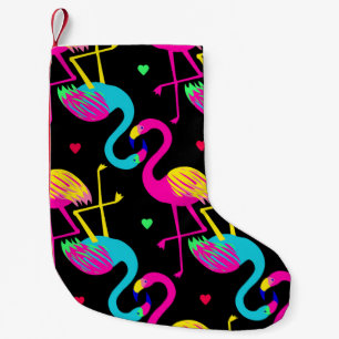 Vivid tropical, exotic hawaiian seamless pattern w small christmas stocking