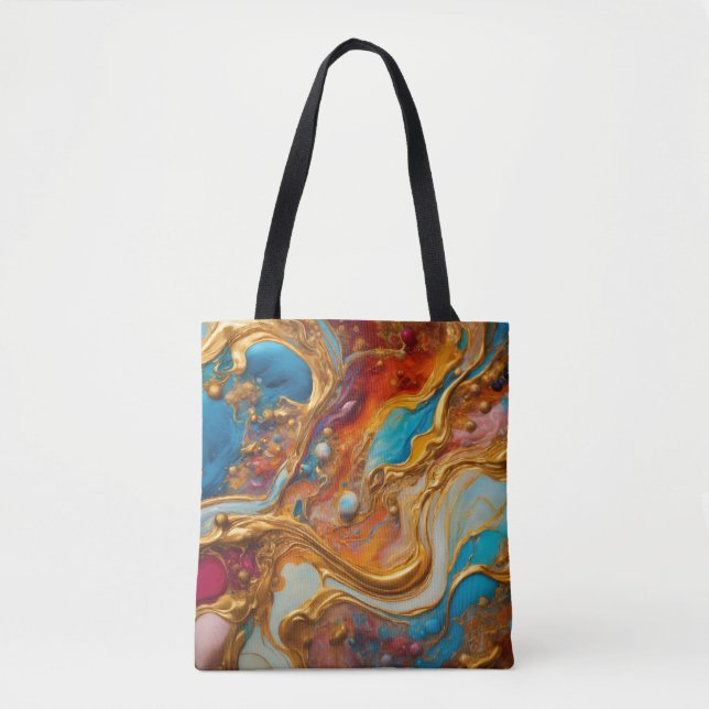 Vivid Vibes: Colourful Shoulder Tote Bag Tote (Front)