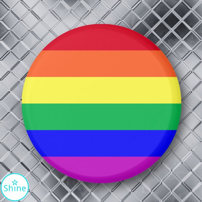 Vivid Vibrant Colour Rainbow Stripes Gay Pride Fla Magnet (Creator Uploaded)
