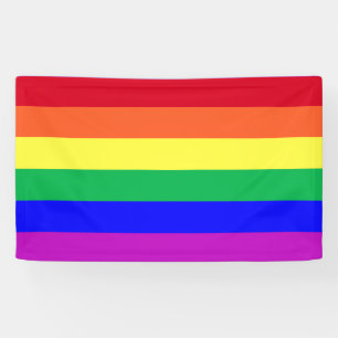 Vivid Vibrant Colourful Gay Pride Rainbow Stripes Banner