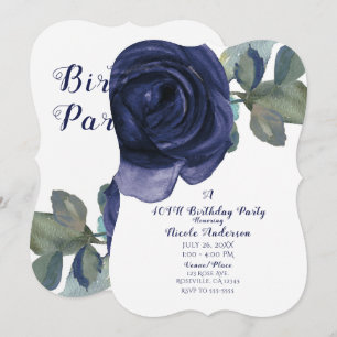 Vivid Vibrant Indigo Purple Blue Birthday Party Invitation