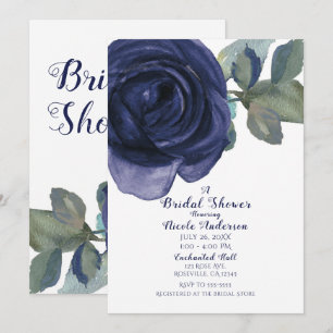 Vivid Vibrant Indigo Purple Blue Bridal Shower Invitation