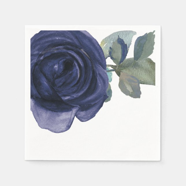 Vivid Vibrant Indigo Purple Blue Floral Napkin (Front)