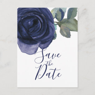 Vivid Vibrant Indigo Purple Blue Save the Date Announcement Postcard