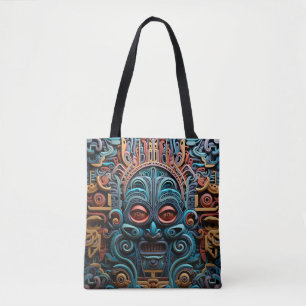 Vivid Vibrant Tribal 3D Paper Art style pattern Tote Bag