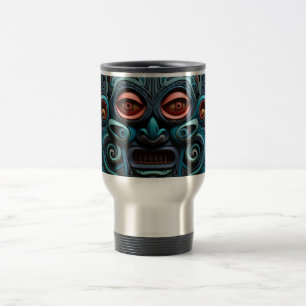 Vivid Vibrant Tribal 3D Paper Art style pattern Travel Mug