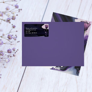 Vivid Violet Rose Return Address Label