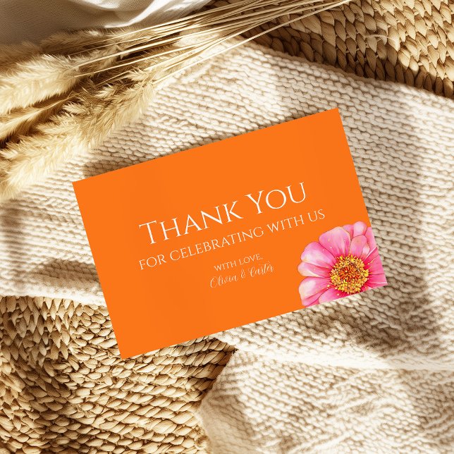 Vivid Vows Bold Floral Wedding Thank You Card (Creator Uploaded)